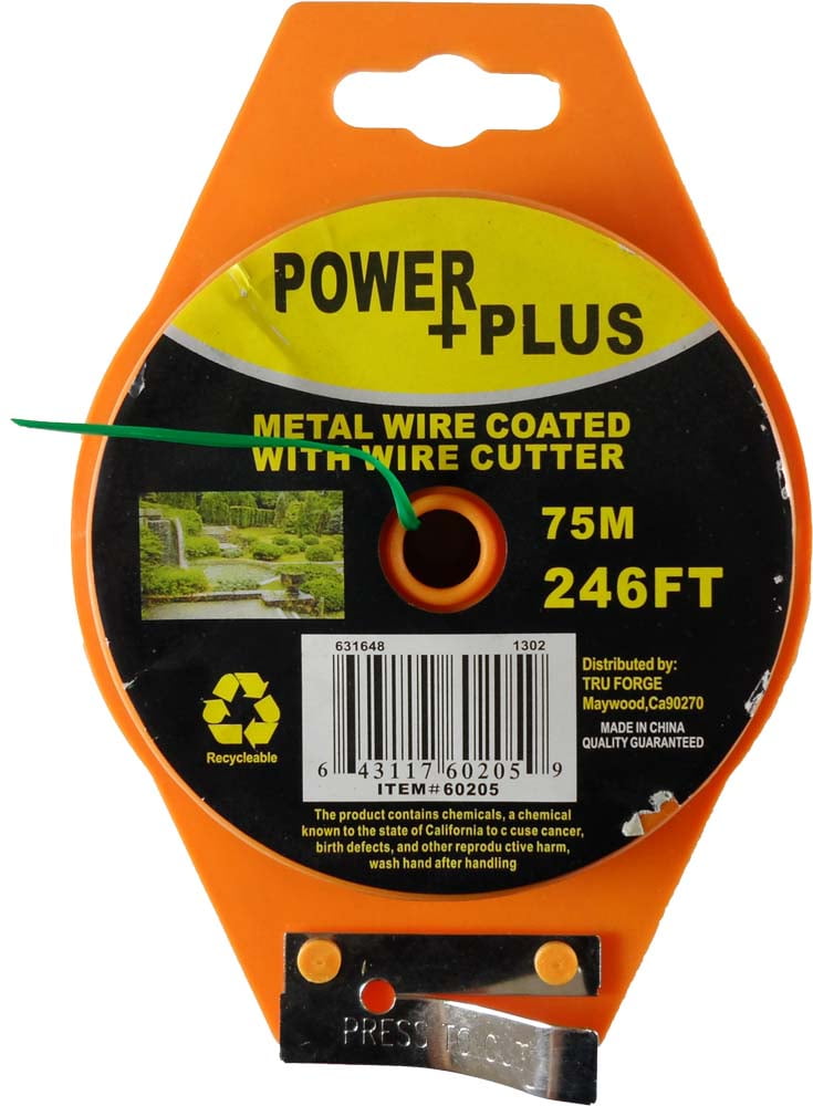 246 Foot Spool Coated Metal Wire - Built-In Wire Cutter (Power Plus: GT-WIRE75-YH)