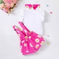 thumbnail image 4 of Baby Toddler Girls Floral Short Sleeve Tops T-Shirt Vest & Denim Shorts Set Kids 1T 2T 3T 4T 5T Clothes Summer Outfits Girls Summer Set 3-24 Months,18-24 Months, 4 of 6