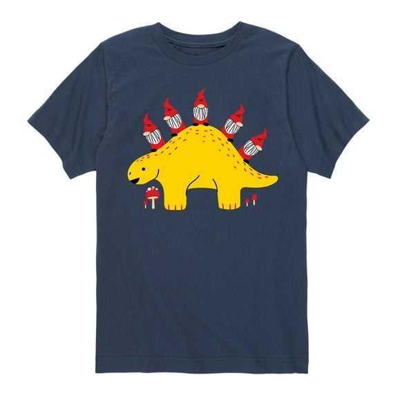 Instant Message - Gnomes Riding Dinosaur - Youth Short Sleeve Tee