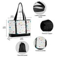 thumbnail image 2 of FORMRS Canvas Laptop Tote Bag for Women with 15.6" Computer Compartments Shoulder Handbag, White Retro Pattern, 2 of 7