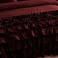 thumbnail image 6 of DNG Creations 3 Piece Vintage Ruffle Duvet Cover 100% Egyptian Cotton, 800 Threads Count - With Zipper & Corner Ties ( Oversized Queen - Solid Wine ), 6 of 7