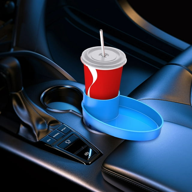 COM1950s Dual-Layer Car Cup Holder Organizer – Non-Slip Beverage Rack for Tumblers & Snacks, Universal Abs Vehicle Storage Tray