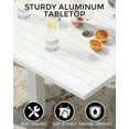 thumbnail image 3 of Emorefun Expandable Dining Table, Modern Dining Table with Aluminum Slat for Backyard, Deck, Porch, White, 3 of 7