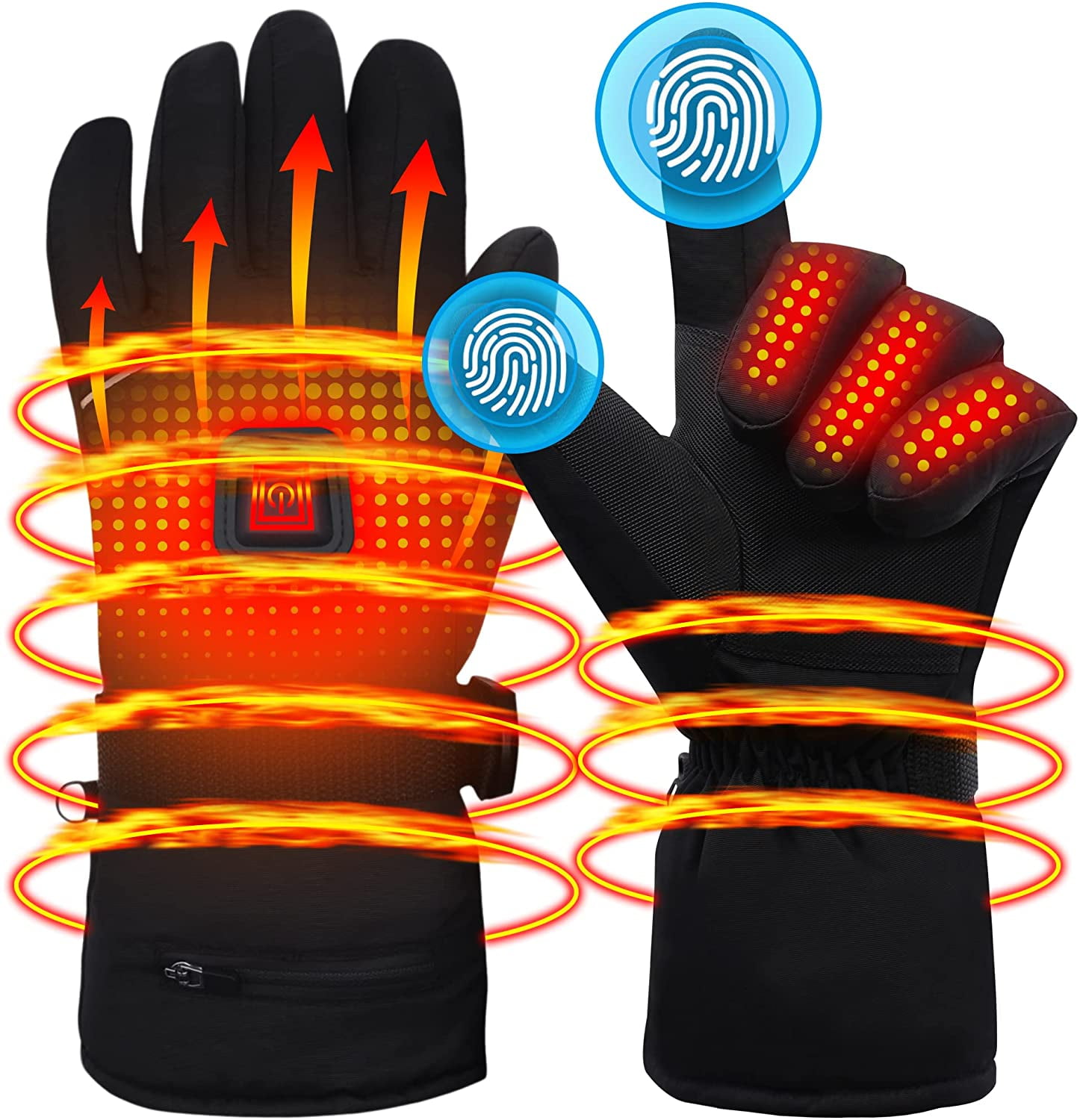 Outdoor Windproof Cycling Heated Hand Warmer Gloves 1Pair 7.4V USB Winter Heating Gloves 