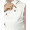 thumbnail image 6 of INSPIRE CHIC Women's Washed Denim Button Sleeveless Vest Jacket with Pockets S White, 6 of 7