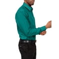 thumbnail image 4 of G-Style USA Men's Regular Fit Long Sleeve Solid Color Dress Shirts - Teal - Large - 16-16.5 - 36-37, 4 of 6