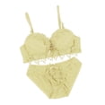 thumbnail image 3 of Conjunto de bragas de de encaje femeno push up acolchado Bragas forradas de Amarillo 70B Macarena sujetador push up de encaje para mujer, 3 of 6