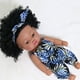 thumbnail image 2 of Baby Cute Curly Hair Sport Boys Black Baby Toy Doll Kids Gift Hooded With Cloth, 2 of 3