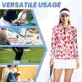 thumbnail image 6 of Uorisanigo Cute Heart Womens Long Sleeve Golf Shirt Size S Fashion Quarter Zip Quick Dry Athletic Polo Shirts for Tennis Hiking & Outdoor Sports, 6 of 7
