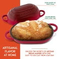 thumbnail image 3 of Enameled Cast Iron Bread Oven 2 Qt (Red), Non-Stick Single Loaf Cast Iron Bread Pan with Lid, Easy Homemade Sourdough Dutch Oven, Oven-Safe Artisan Bread Baking Pan, 3 of 7