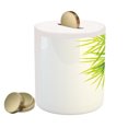 thumbnail image 2 of Bamboo Print Piggy Bank, Bamboo Leaf Illustration for Wellbeing Health Fresh Purity Tranquil Art, Ceramic Coin Bank Money Box for Cash Saving, 3.6" X 3.2", Green White, by Ambesonne, 2 of 4