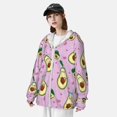 thumbnail image 4 of Pofeuu Different Avocados Print Sun Protection Outdoor Lightweight Full Zip UV Cooling Hoodie Long Sleeve Summer Clothing for Outdoor Hiking-Large, 4 of 5