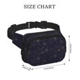 thumbnail image 4 of Picia Copper-Gold Gloss Outline Chrysanthemum Print Square Double-Layer Waist Bag Mini Adjustable Waist Belt Bag Exercise Running Travel Hiking, 4 of 9