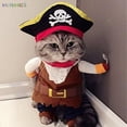 thumbnail image 5 of BadPiggies Caribbean Pirate Dog Cat Costume Suit Halloween Party Apparel Funny Pet Clothes with Hat, S, 5 of 10