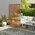 thumbnail image 6 of Outsunny Decorative Metal Outdoor Privacy Screen, Freestanding Privacy Fence Screen Outdoor Divider with Stand, 78" H x 48" W Rhombus Brown, 6 of 9