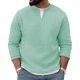 thumbnail image 2 of pstuiky Sudadera con capucha y cuello abierto para hombre, manga larga, dos piezas falsas, parte superior en contraste, jersey holgado, camiseta de manga larga y cuello redondo para hombre., 2 of 6