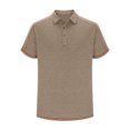 thumbnail image 6 of WREESH Men's Summer Short Sleeve Henley Loose Solid Color Button Pocket Casual Top Khaki, 6 of 7
