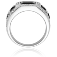 thumbnail image 3 of 925 Sterling Silver Black Diamond Onyx Cross Mens Ring Gemstone Band, 3 of 9
