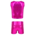 thumbnail image 2 of iEFiEL Kids Girls 2-Piece Activewear Modern Dance Sports Outfit Racer Back Vest Tops with Shorts Gym Suit Hot Pink Leotard 16, 2 of 7