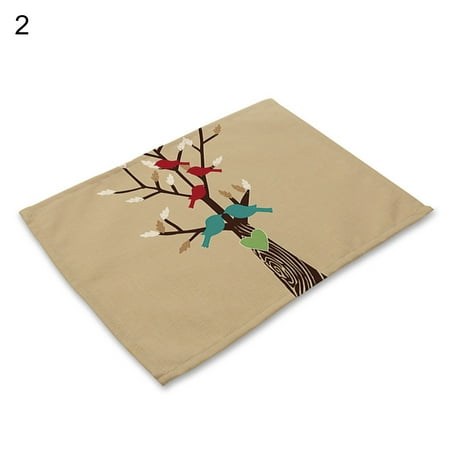 

XIEC Waterproof Table Mat Clear Printing Linen Nice-looking Place Mat Party Supplies