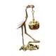 thumbnail image 3 of Porta incienso de metal con forma de grulla, diseño de loto, para colgar en la estufa, decorativo, elegante, hecho a mano. Blanco y dorado, 3 of 9