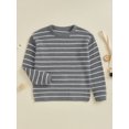 thumbnail image 6 of Mommy and Me Matching Outfits Sweater Stripe Long Sleeve Knitwear Crewneck Pullover Knit Tops, 6 of 10