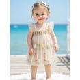 thumbnail image 5 of BemeyourBBs Toddler Baby Girls Fairy Baptism Dress Sleeveless Ruffle Sleeve 3d Floral Embroidery Summer Dress Cute Tulle Tutu Dress Birthday Wedding Party Princess Dress, 5 of 9