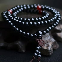 HOOUN Sandalwood Tibetan Buddhism Mala Sandal Prayer Beads 108 Beads Bracelet Neckl:yq-Black
