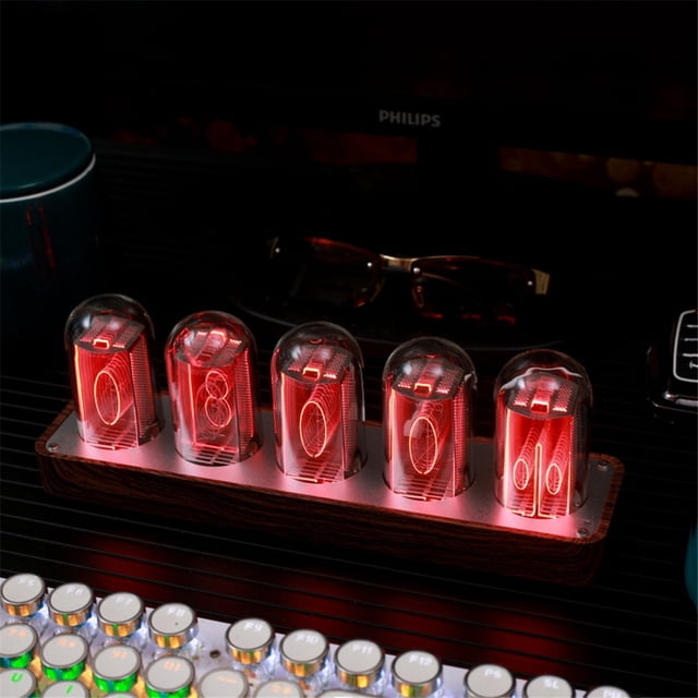 Reloj de Tubo Nixie con Sincronización Wi-Fi, Pantalla de 12/24 Horas, Reloj Despertador Retro, Reloj de Tubo, Decoración de Escritorio para el Hogar, Regalo