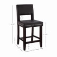 thumbnail image 3 of Linon Jevon 24" Indoor Wood Counter Stool, Dark Brown Faux Leather, 3 of 12