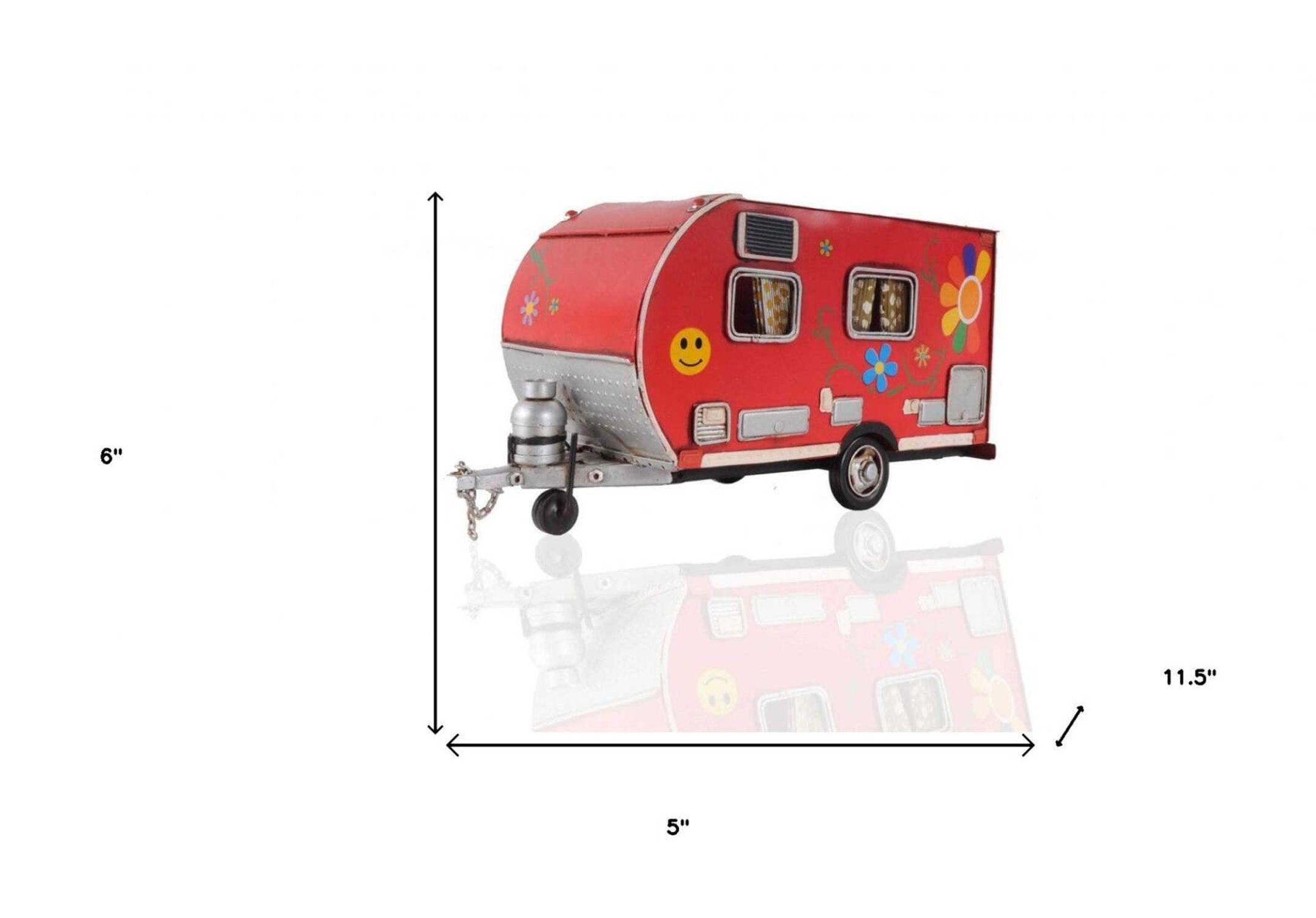Red Camper Trailer Model Tissue Holder