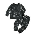 thumbnail image 2 of ATOGUTA Soccer Clothes for Boys Size 3M-3T Graphic 2 Piece Fashion Sweatshirt Set for Boys Gray, 2 of 5