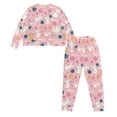 thumbnail image 6 of FOR U DESIGNS Pink Cat Women 2 Piece Pajamas Sets Long Pants and Crew Neck Tops Size S Drawstring Nightwear Sets Long Sleeve Sleepwear Soft for Women Pajama Suits, 6 of 6