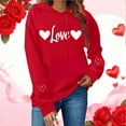 thumbnail image 7 of Valentines Day Hoodies for Women Casual Loose Pullover Sweatshirts Long Sleeve Red Sweater Tops with Pockets, M, 7 of 7