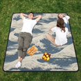 thumbnail image 5 of Waves Blue Beach Blanket Outdoor Picnic Mat Sandproof Waterproof Foldable for Camping Travel Hiking, 5 of 6
