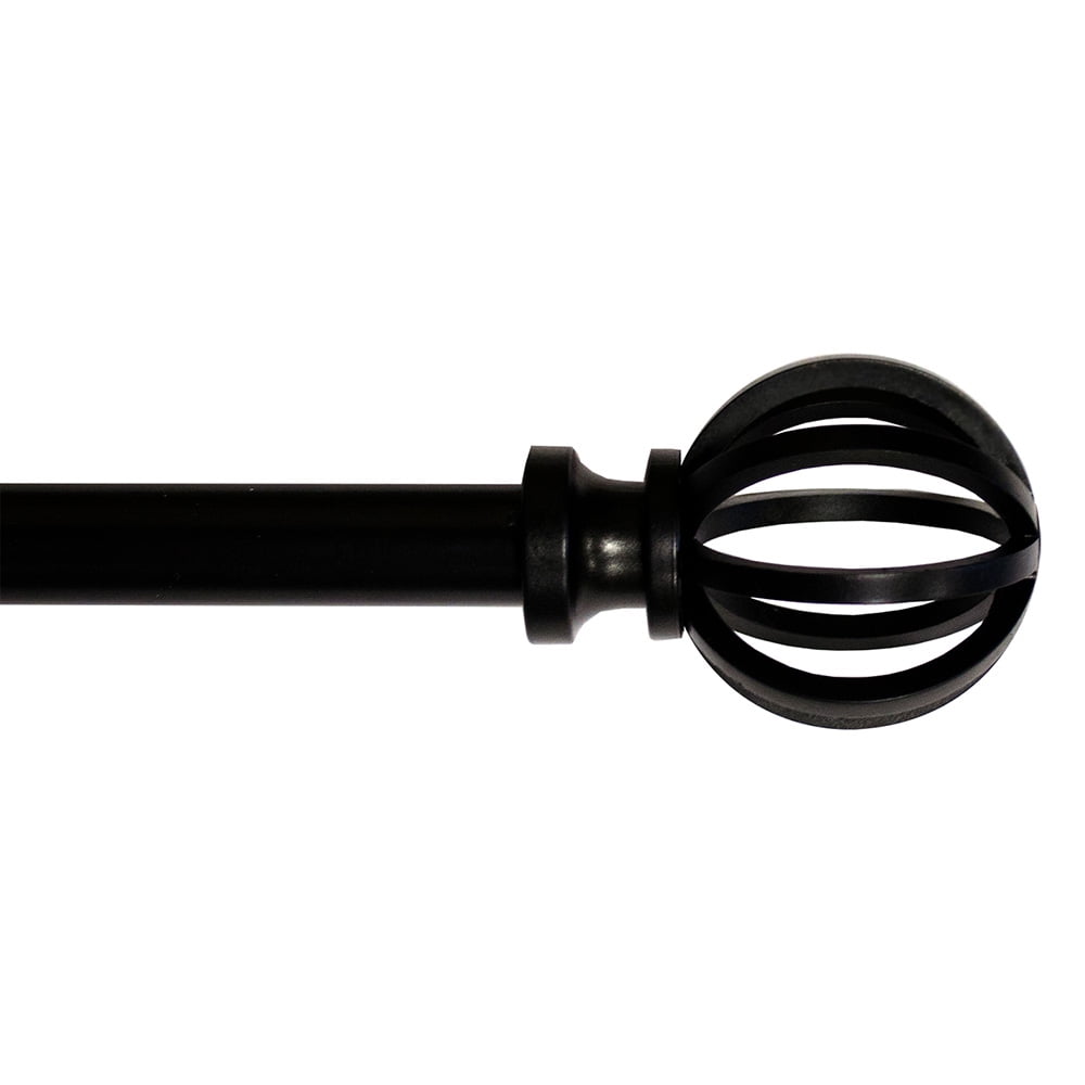 Mainstays 5 8 Inch Black Cage 28 To 48 Width Single Curtain Rod Mainstays 5 8 Inch Black Cage 28 To 48 Width Single Curtain Rod Set Com