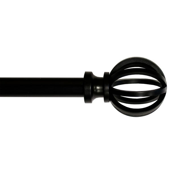 Mainstays 5/8 " Black Cage 28 To 48 Width, Single Curtain Rod Set