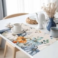thumbnail image 3 of Fall Pumpkin Placemats Set of 6 Grass Green Eucalyptus Linen Texture Heat Insulated Linen Place Mats, Washable Stain-Proof Table Mats for Dining Tables Holiday Decor 13x19inch, 3 of 9