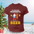 thumbnail image 5 of YDLCAFD Male Christmas In July Graphic Plus Size T Shirt Print Solid Color Crew Neck Short Sleeve Top, 5 of 5
