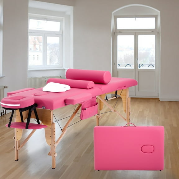Massage Table Massage Bed Spa Bed Height Adjustable Portable 2 Folding 73鈥?Massage Salon Table W/Sheet Cradle Bolster Hanger Facial Salon Tattoo Bed