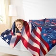 thumbnail image 4 of Manfei Usa Flag 7-Piece King Bedding,Festival Fireworks Stars King Bed in a Bag,Navy Blue Reversible, 4 of 7