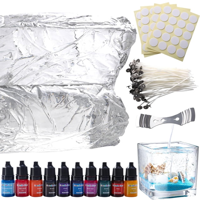 Kit de Cera para Velas Sel Natural 2 kg Gel Transparente con 100 Mechas