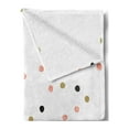 thumbnail image 2 of Pink Polka Dots Soft Flannel Fleece Throw Blanket, Doodled Hand Drawn Strokes Backdrop Elements, Cozy Plush for Indoor and Outdoor Use, 60" x 80", Blush Charcoal Grey, by Ambesonne, 2 of 5