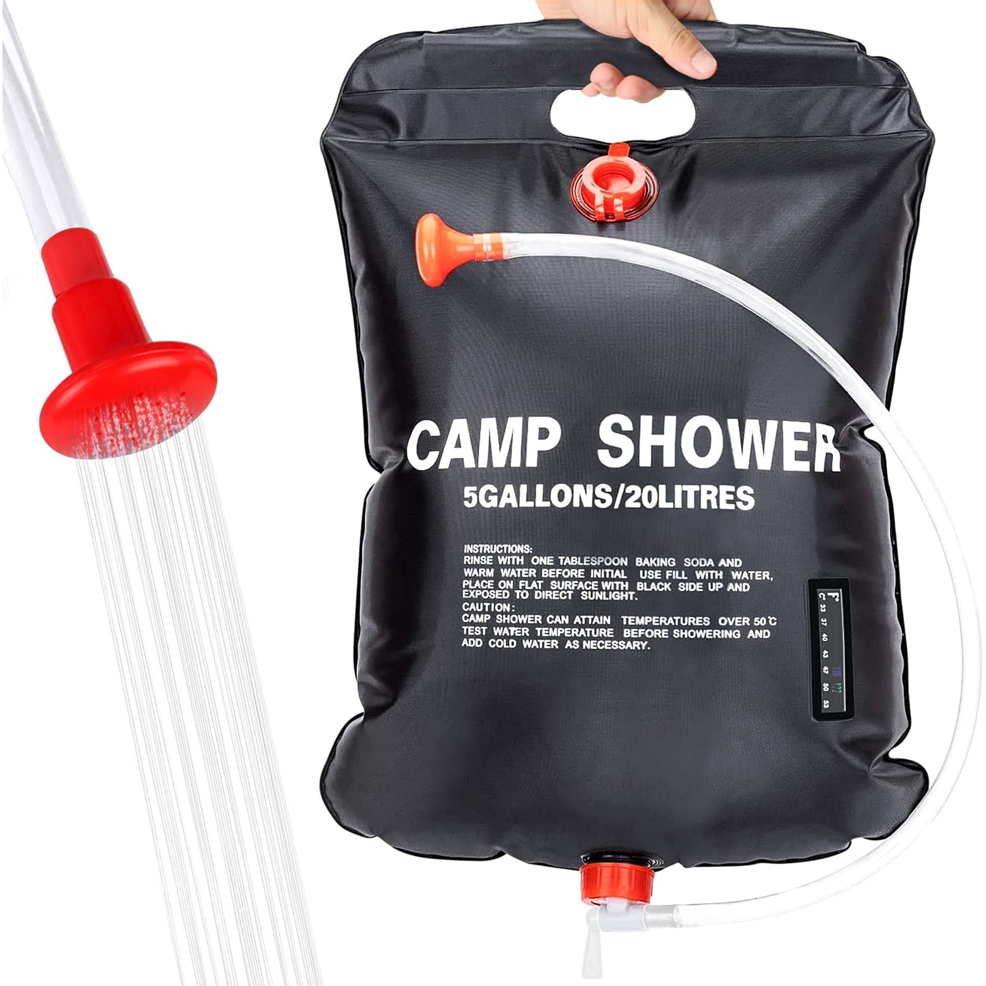 Holiday Savings 2022!Solar Shower Bag 5 gallons/20L Solar Heating Premium Camping  Shower Bag for Hiking Climbing - Walmart.com