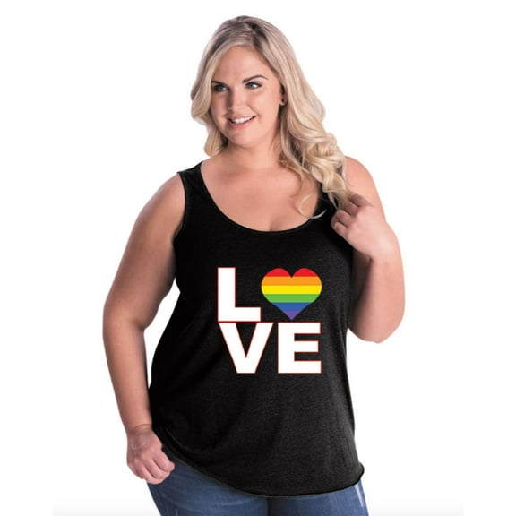 NIB - Women's Plus Size Tank Top - Love Rainbow