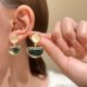 thumbnail image 2 of Pendientes acrílicos retro elegantes y geométricos verdes para mujer, joyería de gota de agua simple a la moda, pendientes para mujer, 2 of 5
