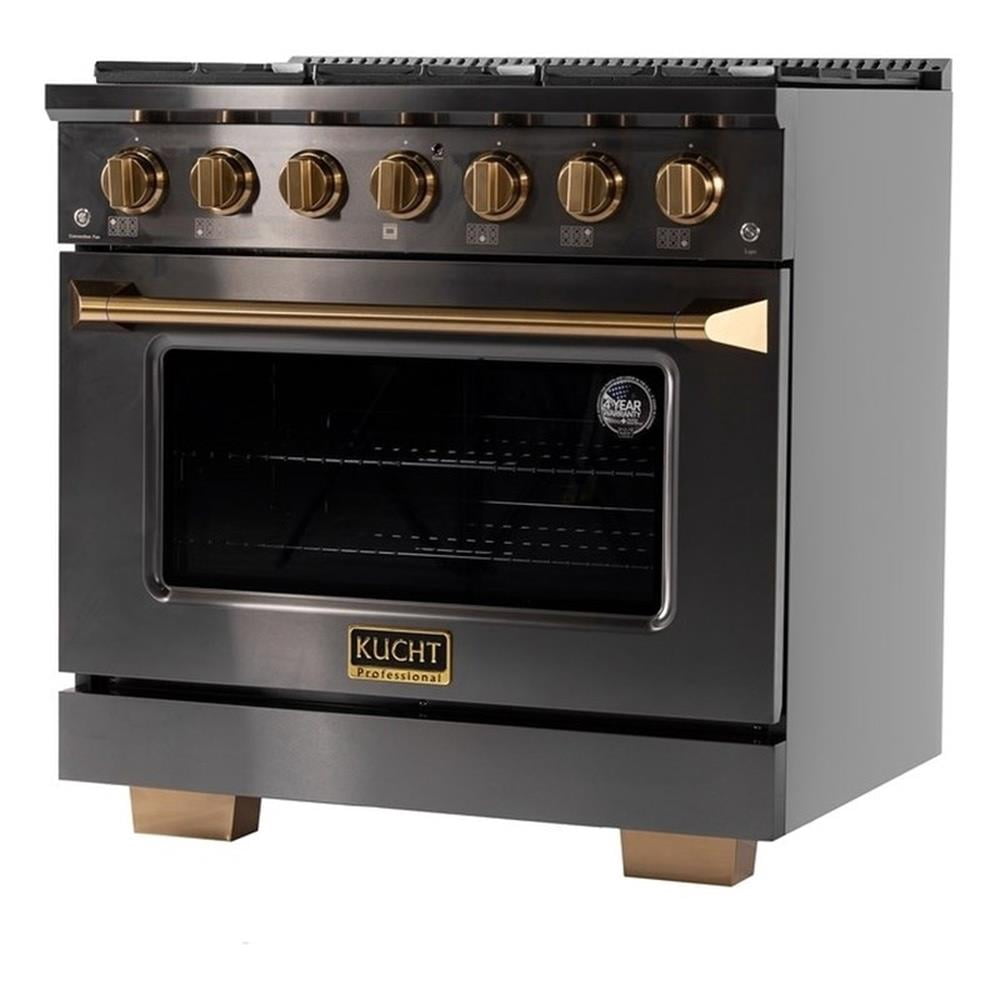 Pemberly Row 36" 5.2 cu. ft. Dual Fuel Range for Propane Gas in Titanium Steel