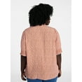 thumbnail image 2 of Terra & Sky Women's Plus Elbow Sleeve Smock Yoke Top, Sizes 0X-5X, 2 of 2