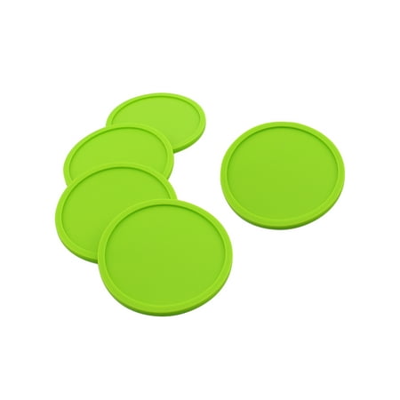 

FRCOLOR 5pcs Silicone Drink Coaster Placemats Thick Cup Mug Glass Bottle Placemats Nonslip Table Cup Mat Safe Pad (Green)