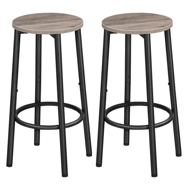 Taburetes de bar HOOBRO BG03BY01 Greige, juego de 2 unidades, estructura de acero